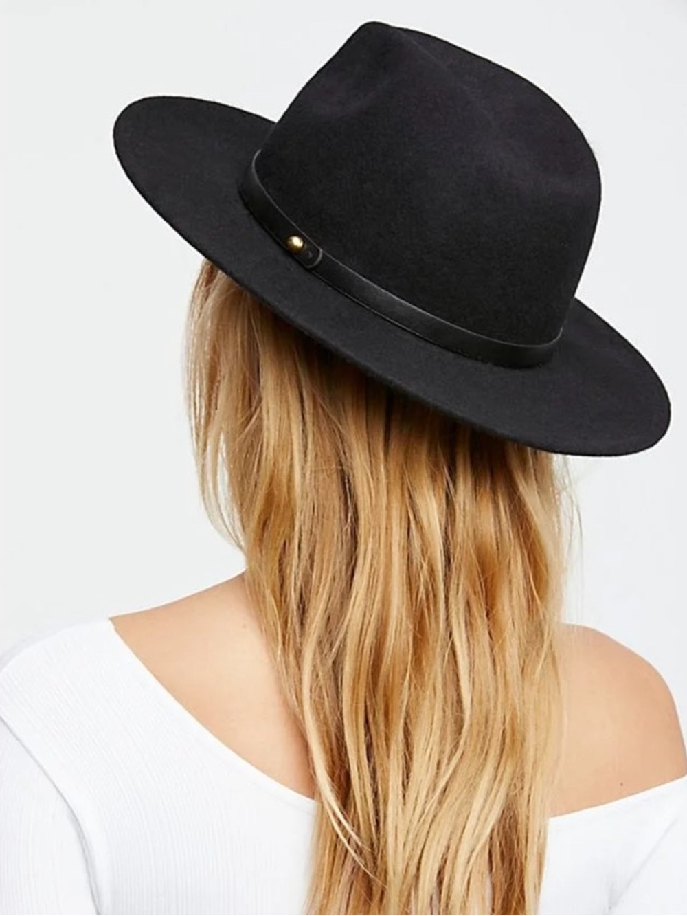 NWT Free People Wythe 100% Wool Leather Band Fedora